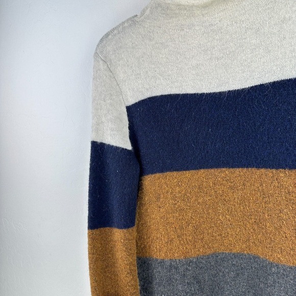 Madewell Sweater Womens S‎ Cream Blue Colorblock Mock Neck Long Sleeve Pullover - Picture 4 of 10